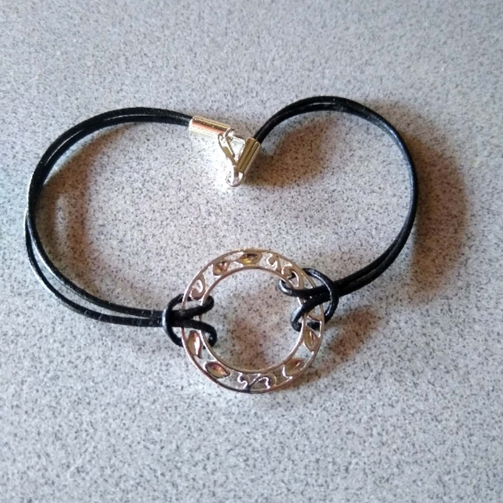 3/$15 Sterling silver and cord bracelet